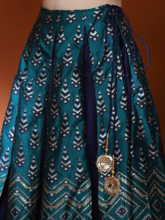 AKS Woven Design Ready To Wear Lehenga & Blouse With Dupatta