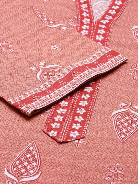 Vishudh Women Pink Printed Kurta with Palazzo