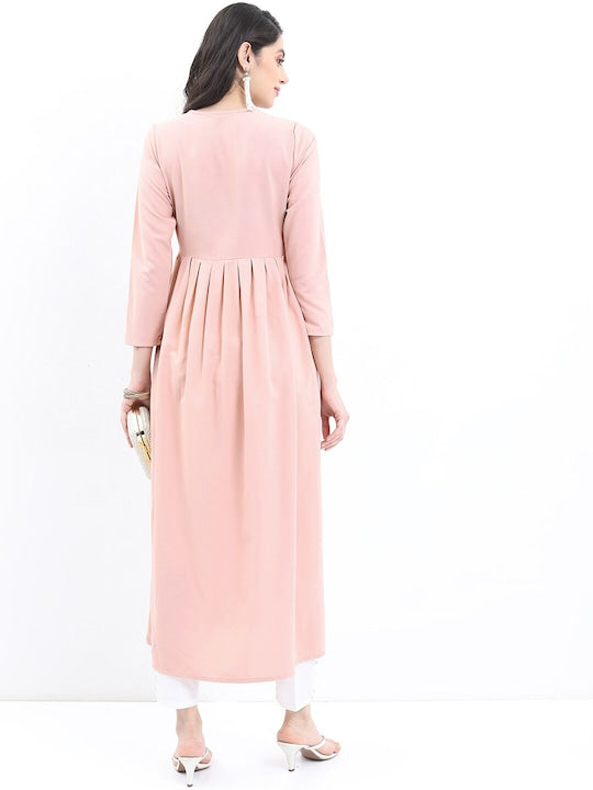 Vishudh Floral Yoke Design Gathered Or Pleated Kurta