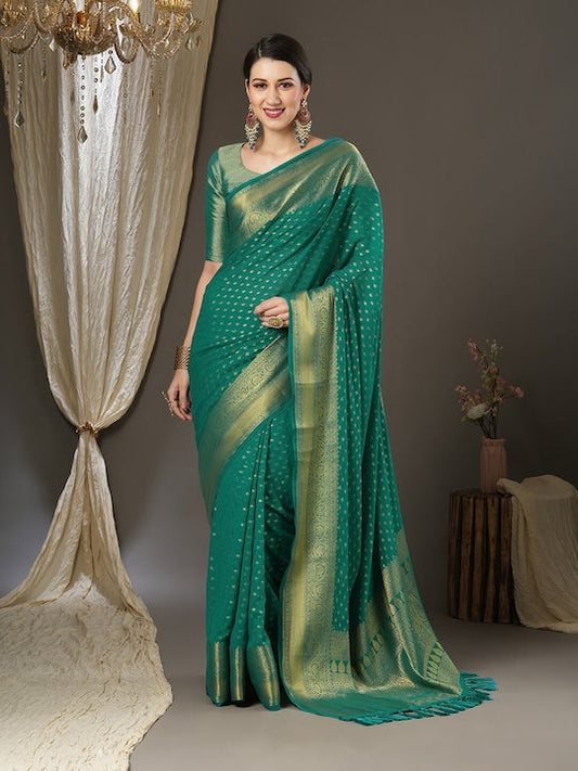 Anouk Woven Design Zari Pure Georgette Kanjeevaram Saree