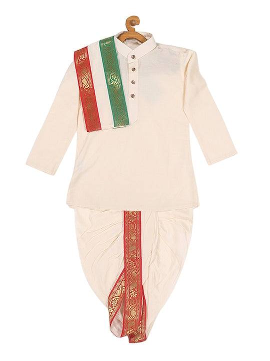 Vastramay Sishu Boys Kurta with Dhoti Pants & Dupatta