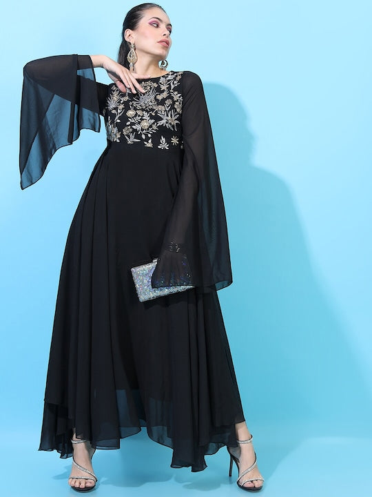 Vishudh Black Maxi Dress