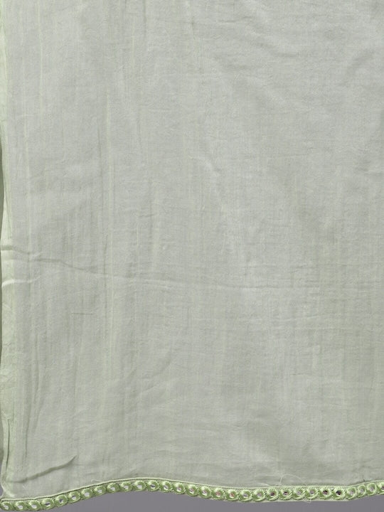 AKS Embroidered Mirror Work Ready to Wear Lehenga & Blouse With Dupatta