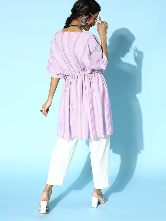 Yufta Lavender Cotton Kaftan Kurta