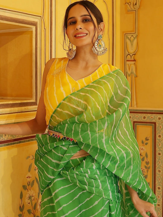 AKS Couture Leheriya Printed Saree