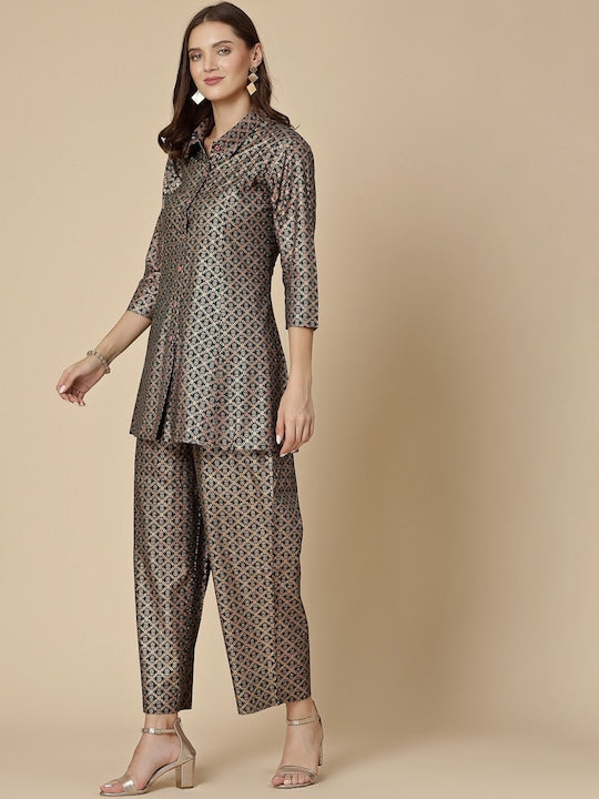 All about you Ethnic Motifs Printed A-Line Kurti with Palazzos