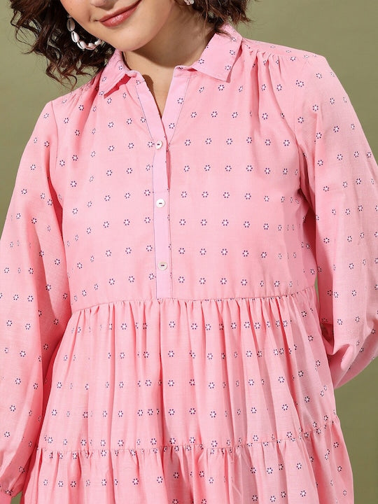 Vishudh Print A-Line Dress