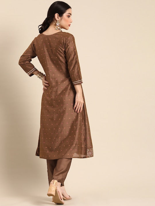 All about you Pleated Chanderi Silk Kurta with Trousers