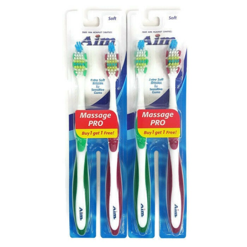AIM SOFT 2 PACK TOOTHBRUSH  - MASSAGE PRO