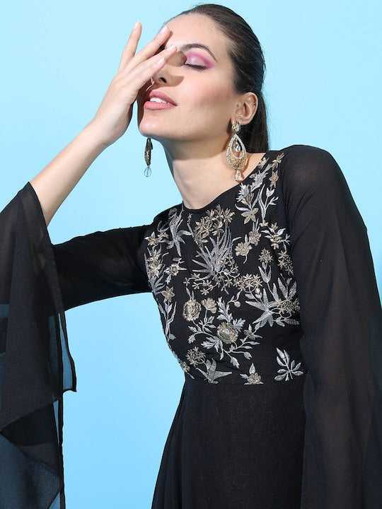 Vishudh Black Maxi Dress