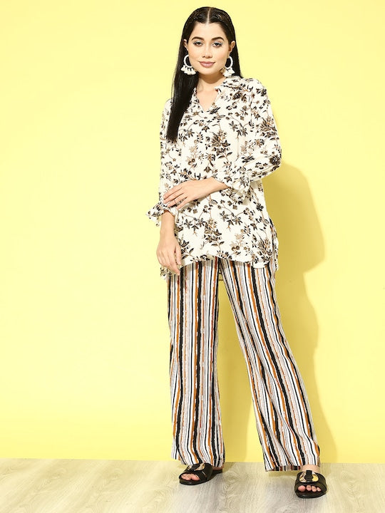 All about you Shirt Collar Floral Printed Co-Ords