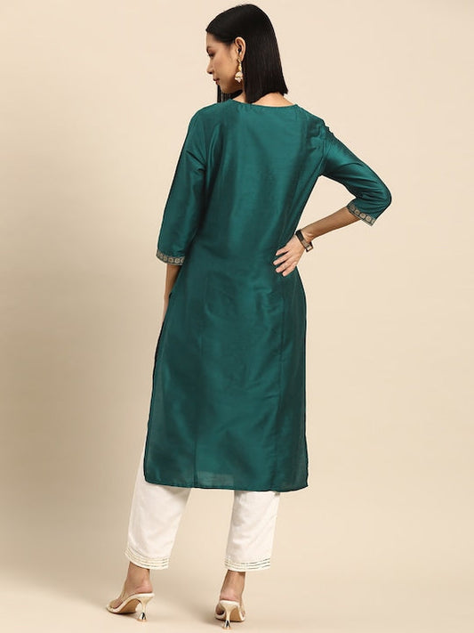 All about you Women Ethnic Motifs Yoke Embroidered Kurta