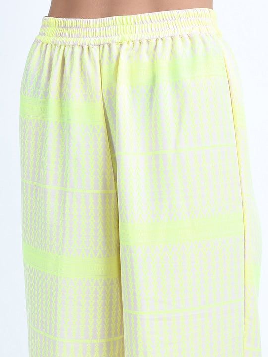 Vishudh Women Off White & Yellow Ethnic Motifs Printed Pure Cotton Kurta with Trousers