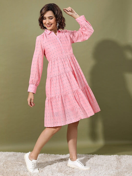 Vishudh Print A-Line Dress