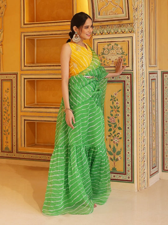 AKS Couture Leheriya Printed Saree