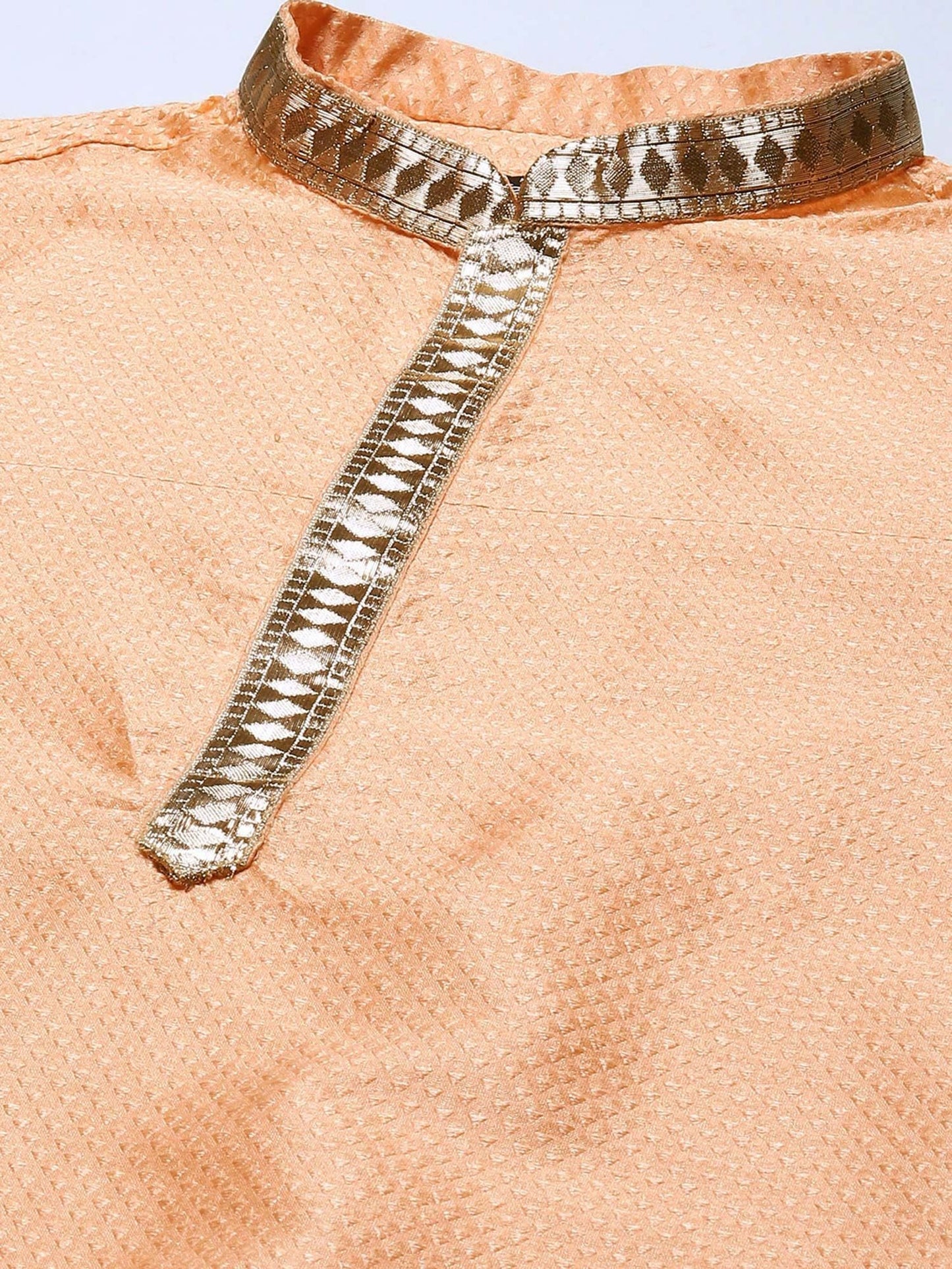 Amodh by Kisah Men Peach Kurta (Set of 2)