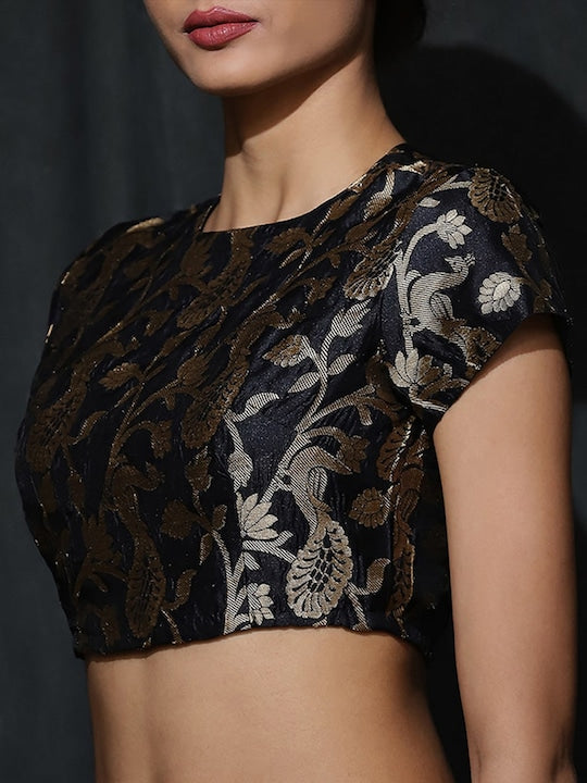 AKS Couture Embroidered Zari Ready To Wear Lehenga & Blouse With Dupatta