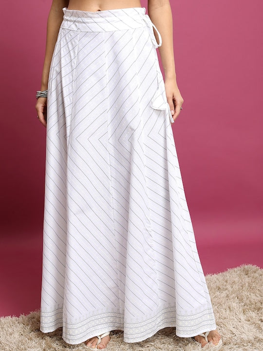 Vishudh Mauve Ethnic Motifs Printed Round Neck Pure Cotton Kurta With Skirt & Dupatta