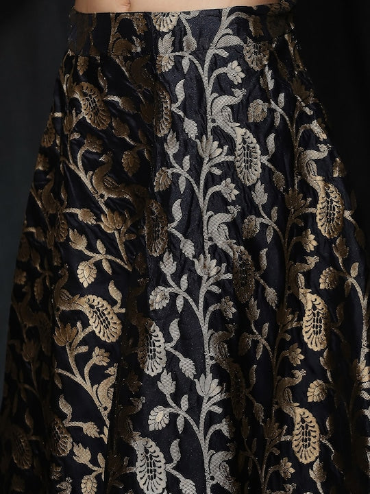 AKS Couture Embroidered Zari Ready To Wear Lehenga & Blouse With Dupatta