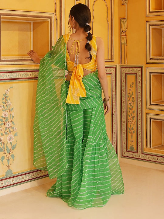 AKS Couture Leheriya Printed Saree