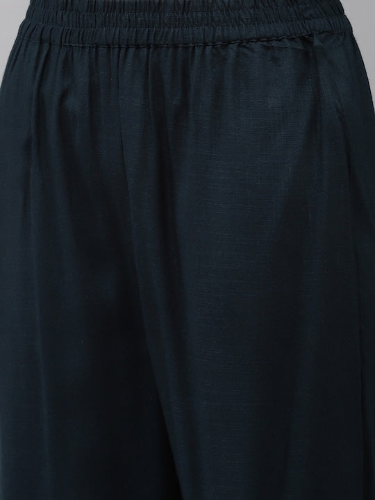 Yufta Women Green Regular Gotta Patti Kurta with Trousers & With Dupatta