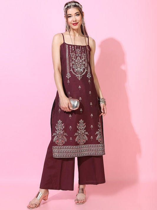 Vishudh Women Floral Printed Kurta with Palazzo & dupatta