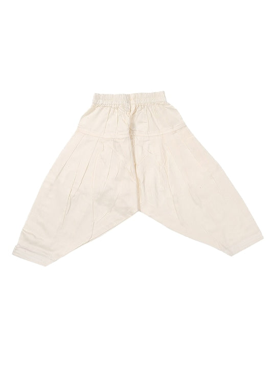 Vastramay Sishu Boys Cream-Coloured Kurta with Salwar