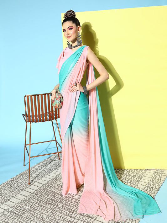 Ahalyaa Poly Chiffon Ombre Saree