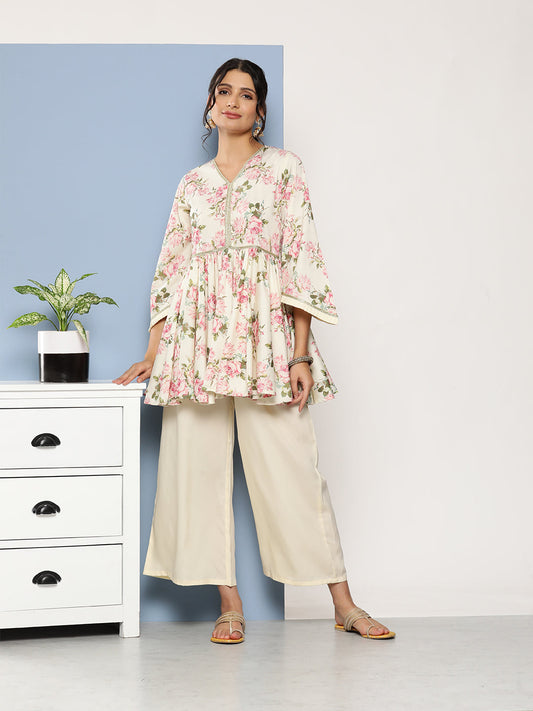 Ahalyaa Women Floral Print Crepe Co Ords