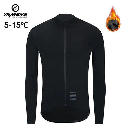Ykywbike Winter Cycling Jersey Men's Thermal Fleece Bicycle Clothing - zoter Shop