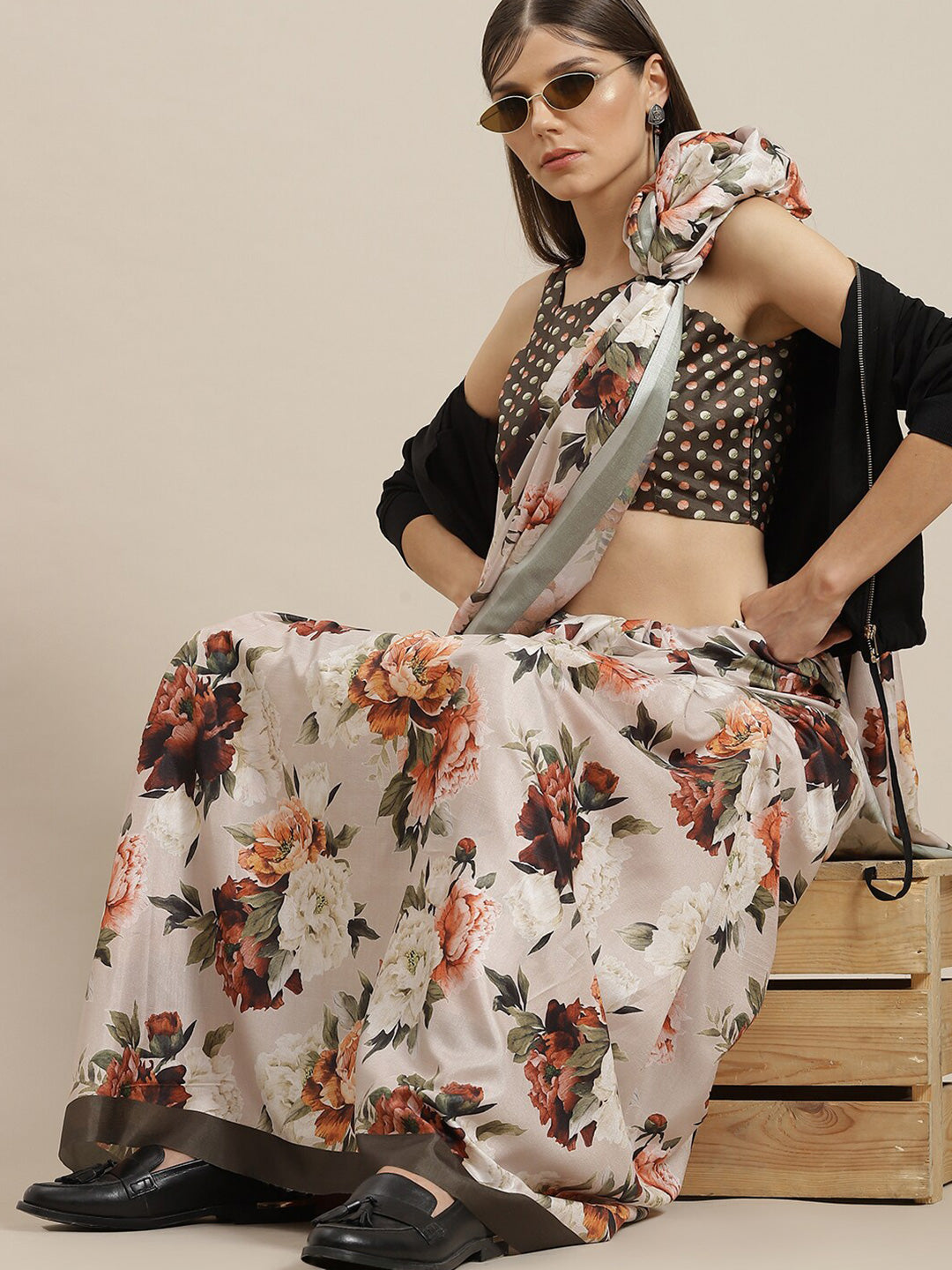 AKS Floral Printed Saree