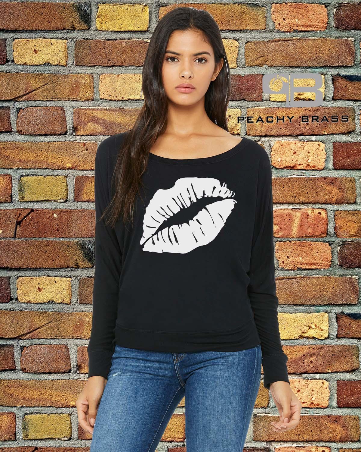 Women Off The Shoulder Lips Shirt - Zoter Shop