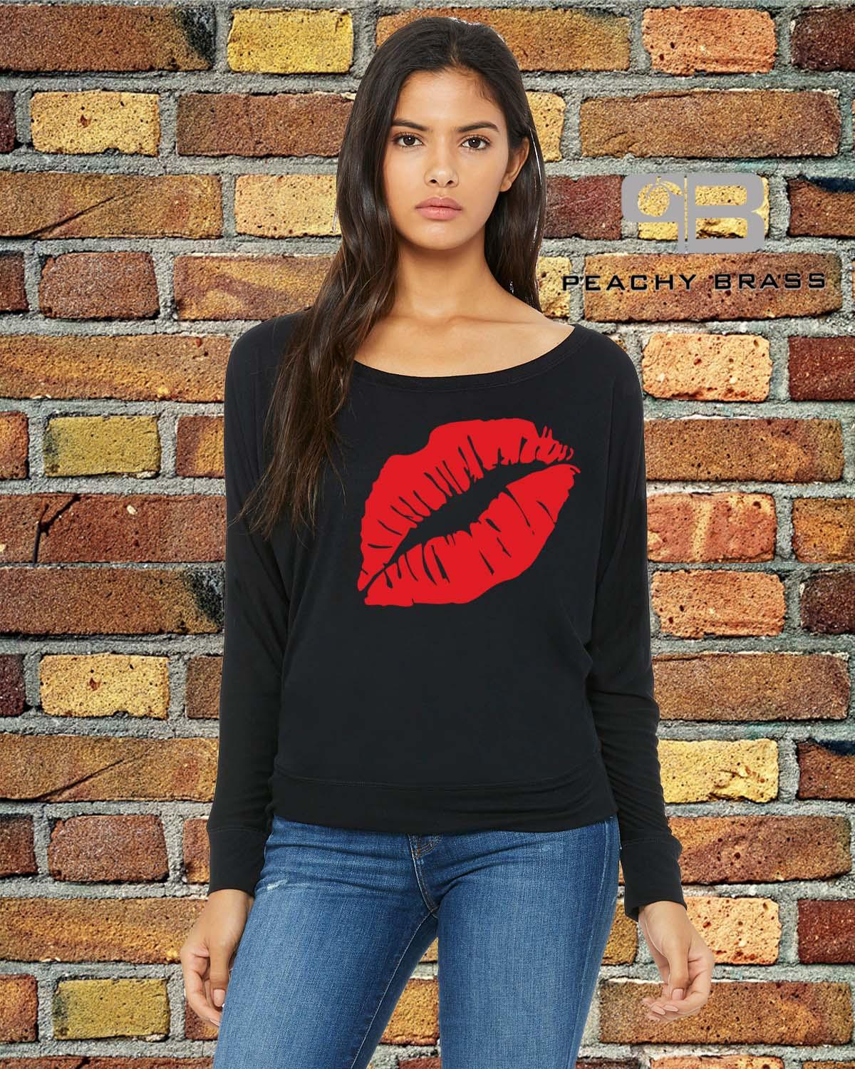 Women Off The Shoulder Lips Shirt - Zoter Shop