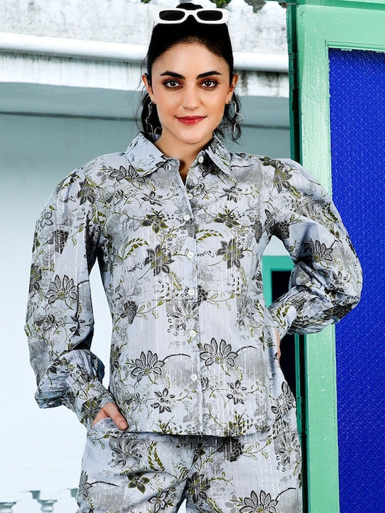 AKS Couture Cotton Shirt With Trouser Co-Ords