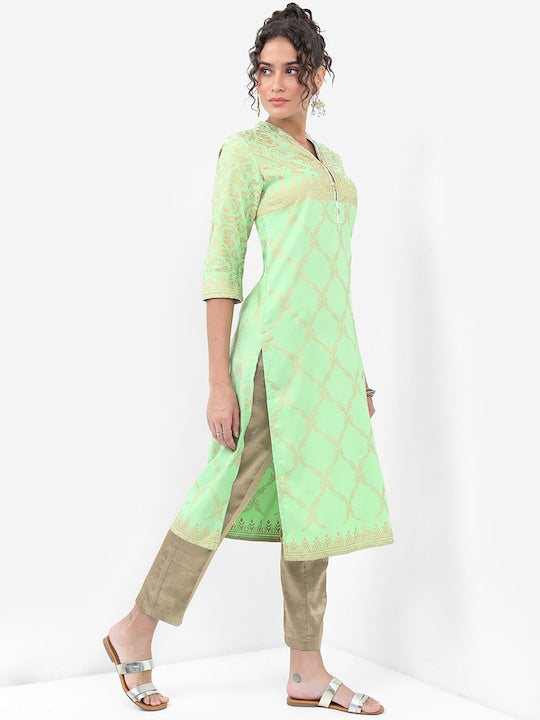 Vishudh Women Ethnic Motifs Printed Straight Kurta